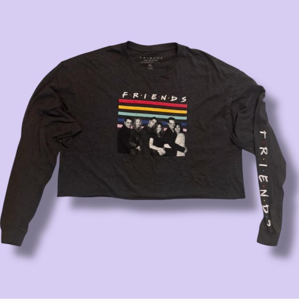 Black Friends Graphic Crop Top
